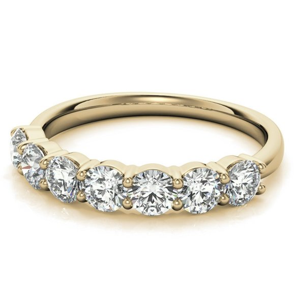 7-Stone Round Moissanite Shared-Prong Ring (3.5mm, 0.15ct) - Picture 14 of 16